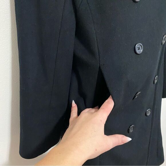 J CREW Black Wool Double Breasted Pea Coat - Picture 5 of 11